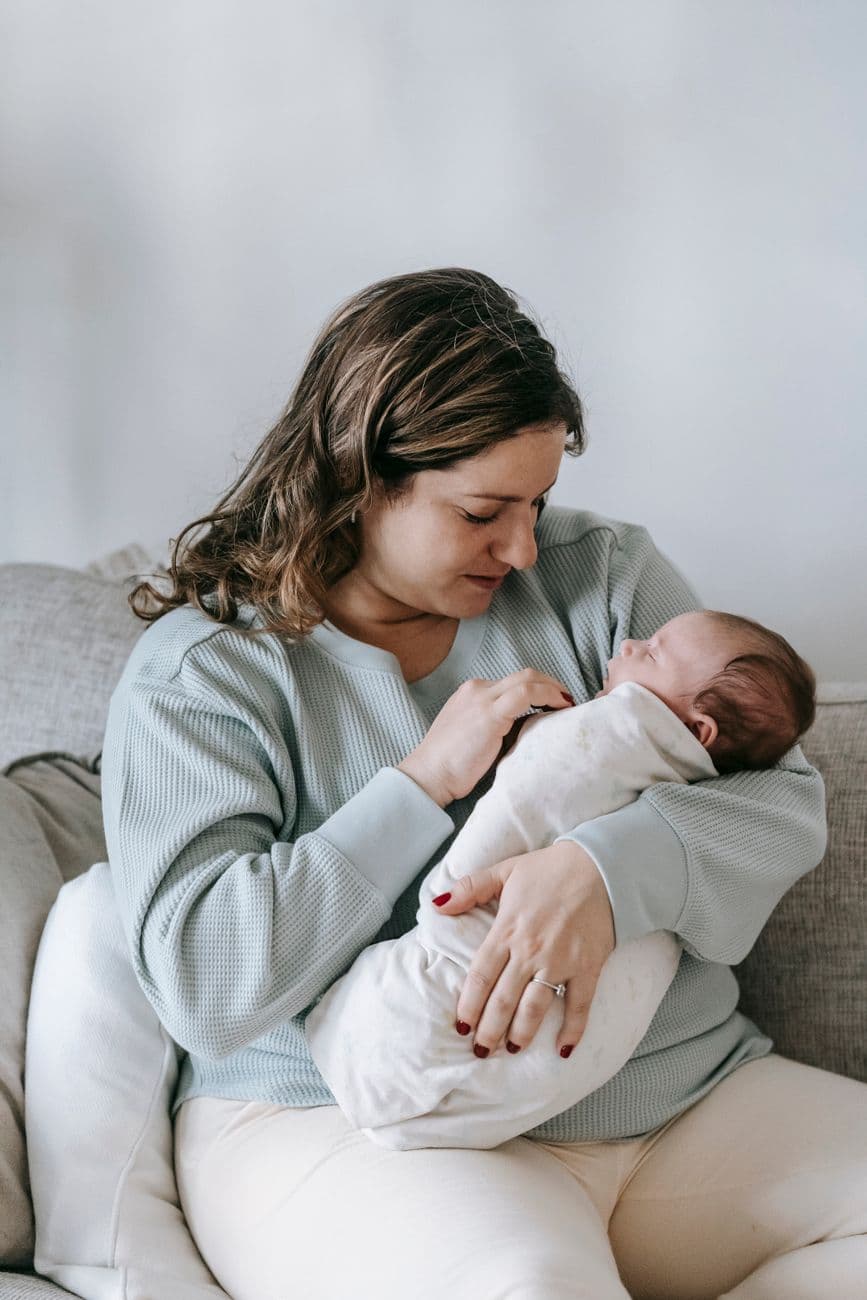 Parent holding baby